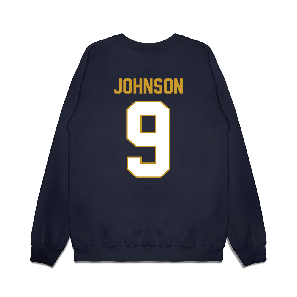 Notre Dame - NCAA Football : Brauntae Johnson - Vintage Helmet Premium Crewneck Sweatshirt-1