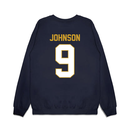 Notre Dame - NCAA Football : Brauntae Johnson - Vintage Helmet Premium Crewneck Sweatshirt-1