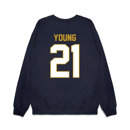 Notre Dame - NCAA Football : Kedren Young - Vintage Helmet Premium Crewneck Sweatshirt-1