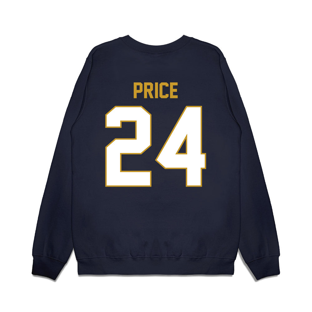 Notre Dame - NCAA Football : Jadarian Price - Vintage Helmet Premium Crewneck Sweatshirt-1
