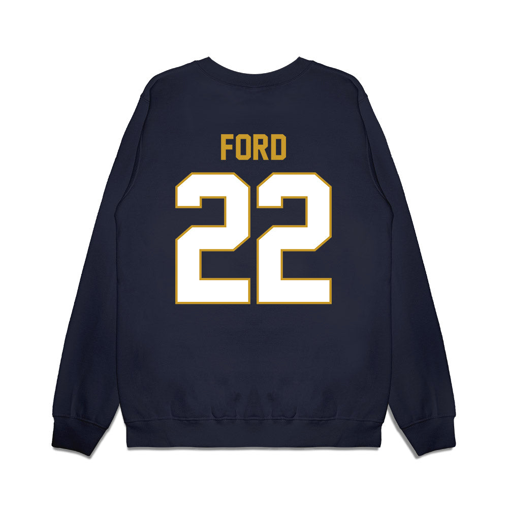 Notre Dame - NCAA Football : Devyn Ford - Vintage Helmet Premium Crewneck Sweatshirt-1
