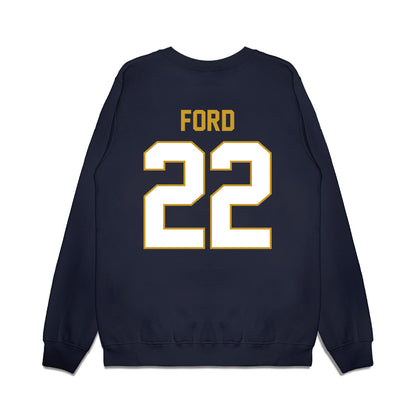 Notre Dame - NCAA Football : Devyn Ford - Vintage Helmet Premium Crewneck Sweatshirt-1