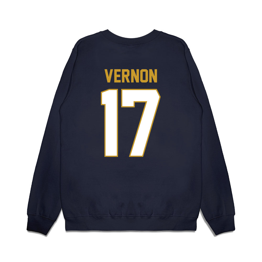 Notre Dame - NCAA Football : Brenan Vernon - Vintage Helmet Premium Crewneck Sweatshirt-1