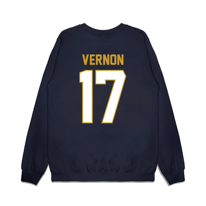 Notre Dame - NCAA Football : Brenan Vernon - Vintage Helmet Premium Crewneck Sweatshirt-1