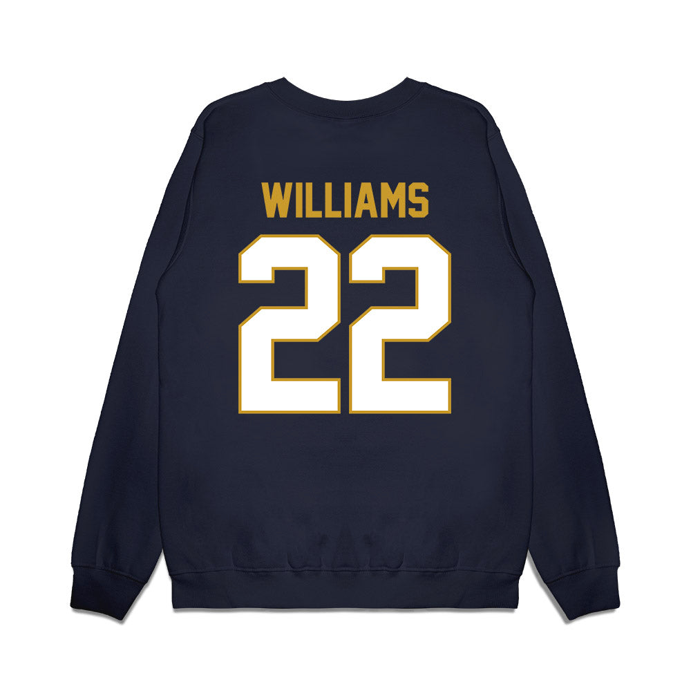 Notre Dame - NCAA Football : Aneyas Williams - Vintage Helmet Premium Crewneck Sweatshirt-1