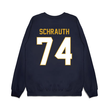 Notre Dame - NCAA Football : Billy Schrauth - Vintage Helmet Premium Crewneck Sweatshirt-1