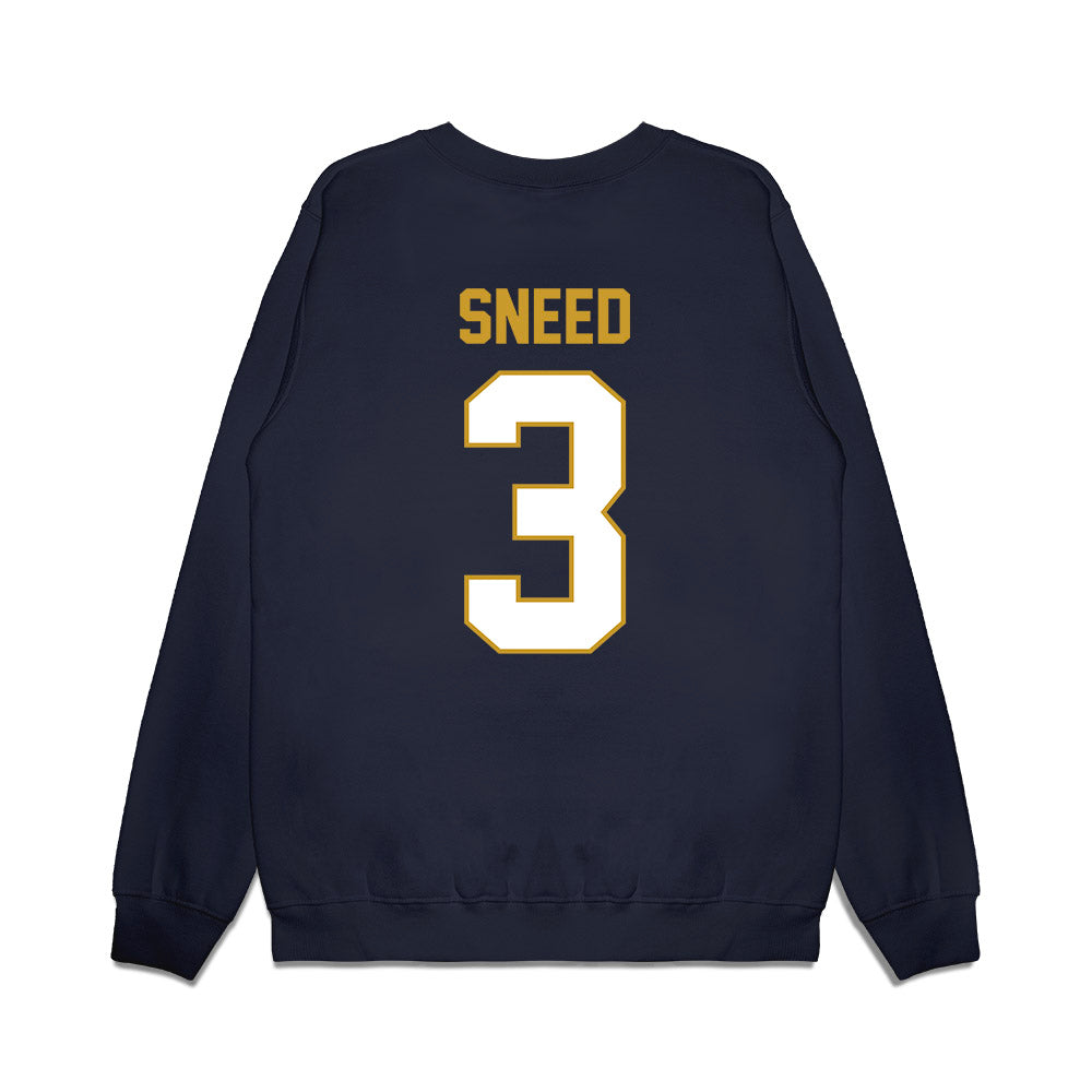 Notre Dame - NCAA Football : Jaylen Sneed - Vintage Helmet Premium Crewneck Sweatshirt-1