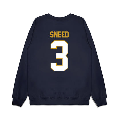 Notre Dame - NCAA Football : Jaylen Sneed - Vintage Helmet Premium Crewneck Sweatshirt-1