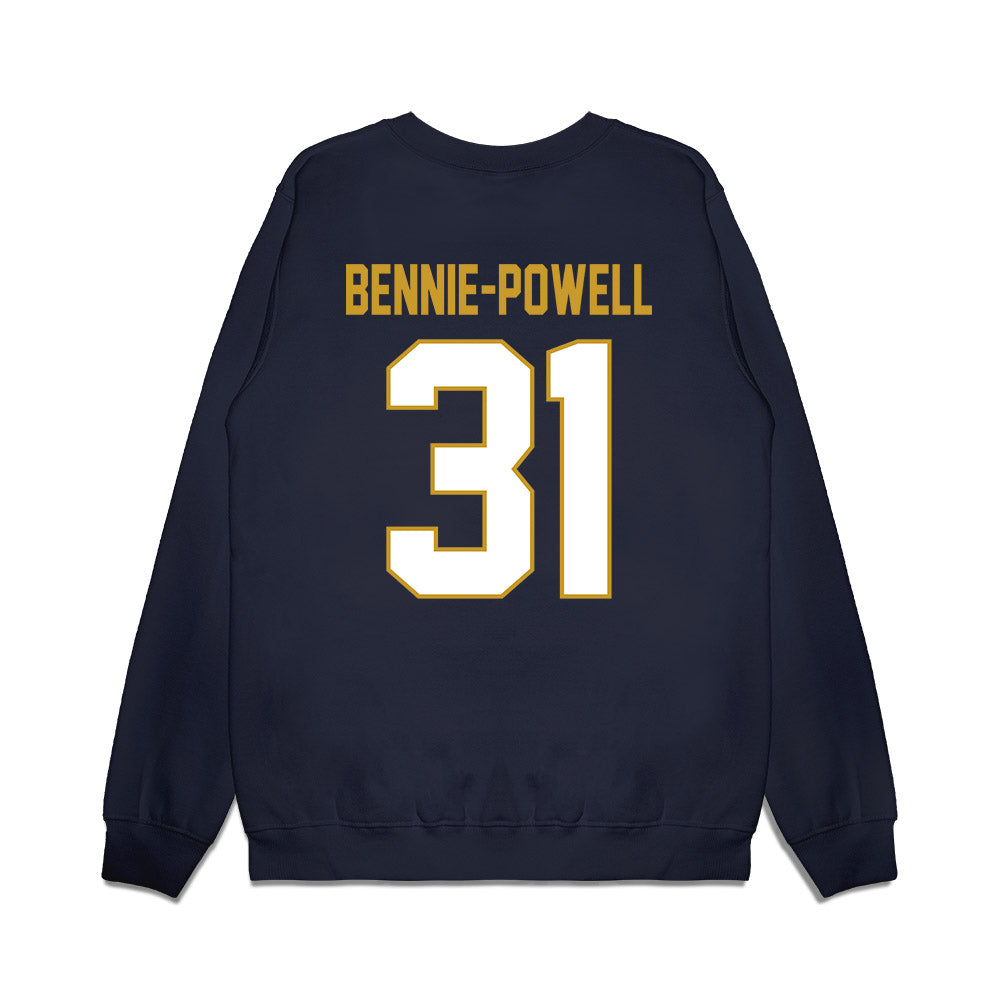 Notre Dame - NCAA Football : Taebron Bennie-Powell - Vintage Helmet Premium Crewneck Sweatshirt-1