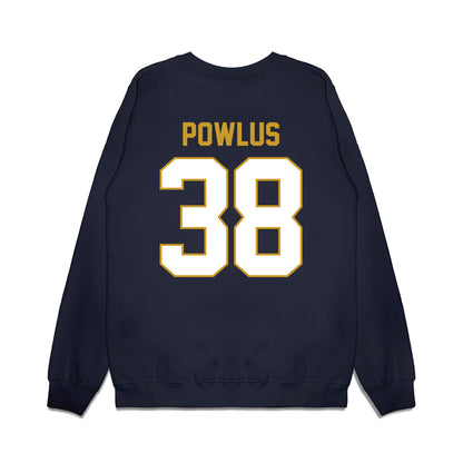 Notre Dame - NCAA Football : Tommy Powlus - Vintage Helmet Premium Crewneck Sweatshirt-1