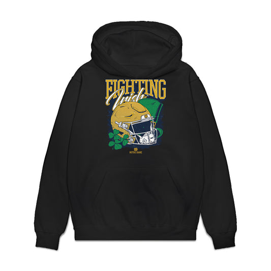 Notre Dame - NCAA Football : Erik Schmidt - Vintage Helmet Premium Hooded Sweatshirt-0