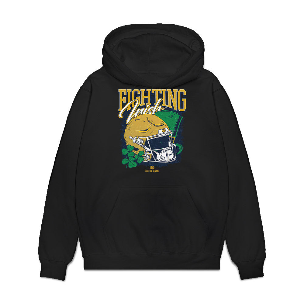 Notre Dame - NCAA Football : Sullivan Absher - Vintage Helmet Premium Hooded Sweatshirt-0