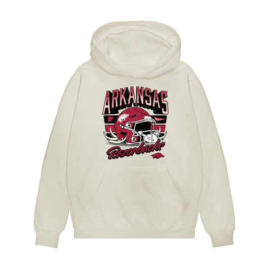 Arkansas - NCAA Football : Jayden Shelton - Vintage Helmet Premium Hooded Sweatshirt-0
