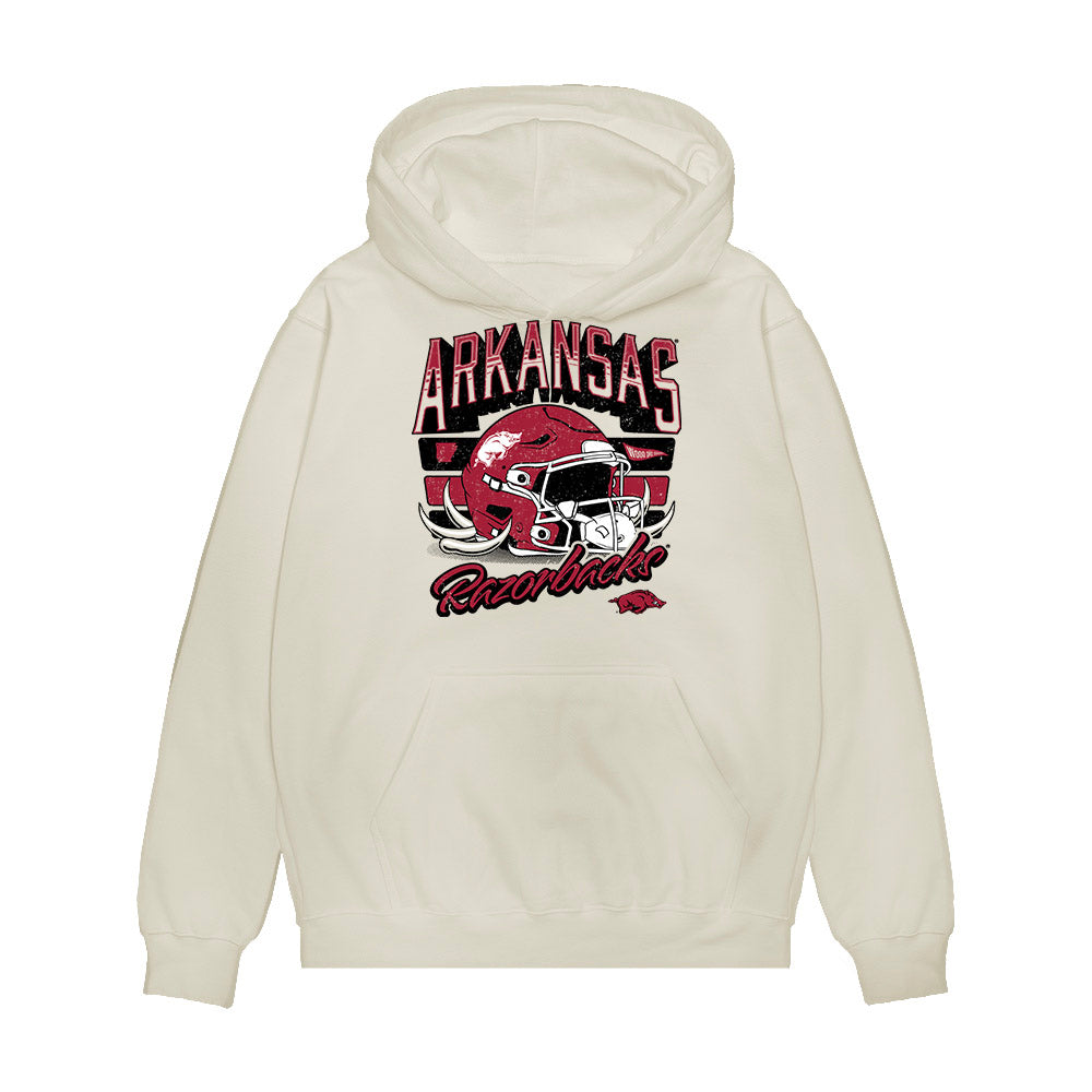 Arkansas - NCAA Football : Blake Brisker - Vintage Helmet Premium Hooded Sweatshirt-0
