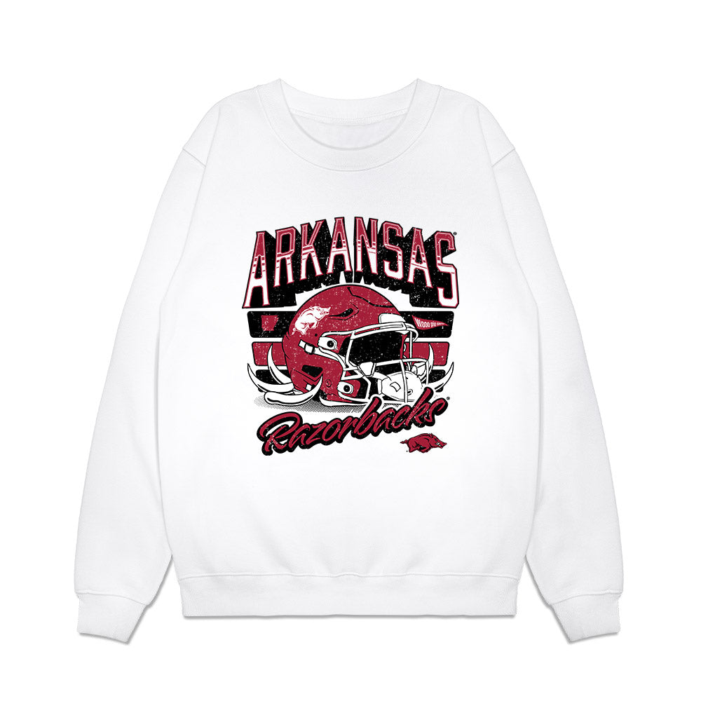 Arkansas - NCAA Football : Blake Brisker - Vintage Helmet Premium Crewneck Sweatshirt-0