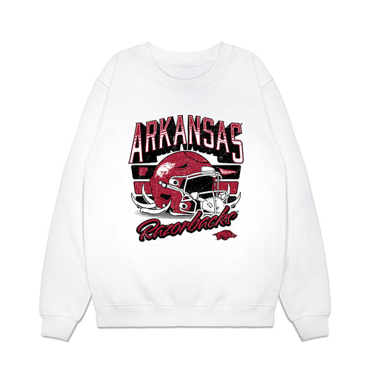 Arkansas - NCAA Football : Blake Brisker - Vintage Helmet Premium Crewneck Sweatshirt-0