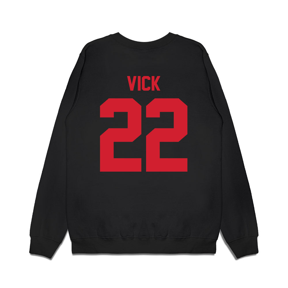 NC State - NCAA Football : Jackson Vick - Vintage Helmet Premium Crewneck Sweatshirt-1