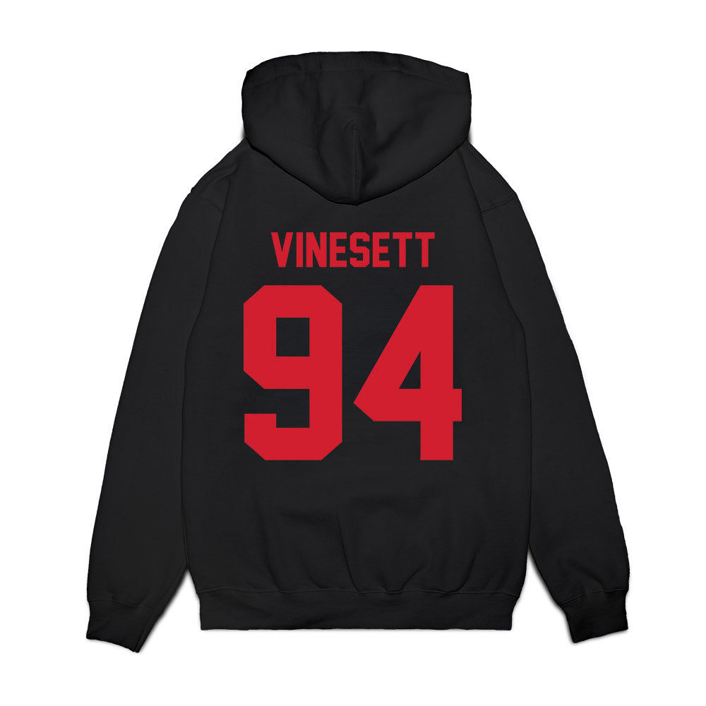 NC State - NCAA Football : Kanoah Vinesett - Vintage Helmet Premium Hooded Sweatshirt-1