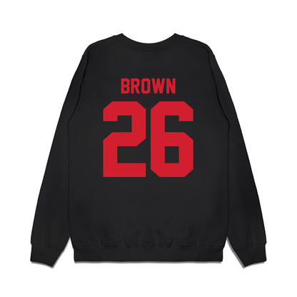 NC State - NCAA Football : Asaad Brown - Vintage Helmet Premium Crewneck Sweatshirt-1