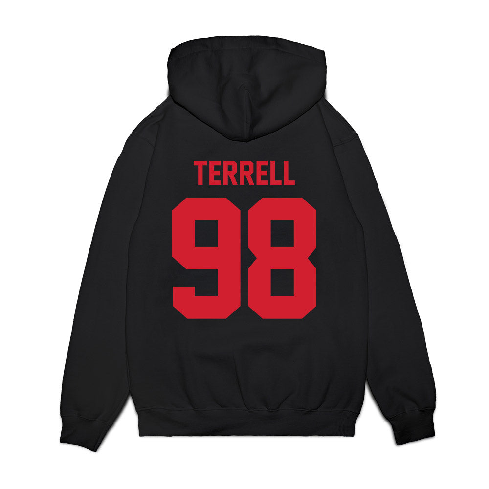 NC State - NCAA Football : Justin Terrell - Vintage Helmet Premium Hooded Sweatshirt-1