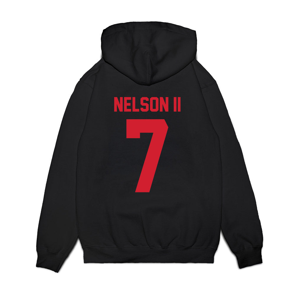 NC State - NCAA Football : Brian Nelson II - Vintage Helmet Premium Hooded Sweatshirt-1