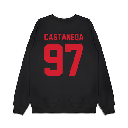 NC State - NCAA Football : Joseph Castaneda - Vintage Helmet Premium Crewneck Sweatshirt-1