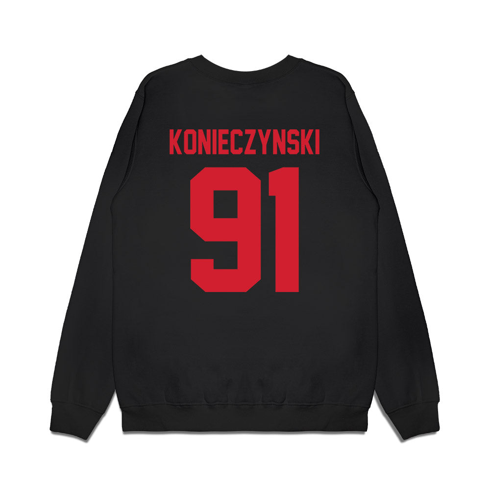 NC State - NCAA Football : Nick Konieczynski - Vintage Helmet Premium Crewneck Sweatshirt-1