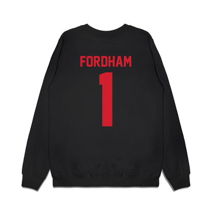 NC State - NCAA Football : Caden Fordham - Vintage Helmet Premium Crewneck Sweatshirt-1