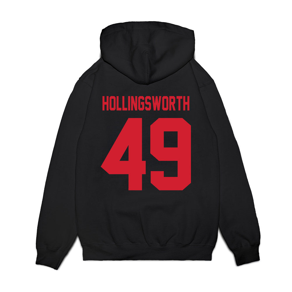 NC State - NCAA Football : Aiden Hollingsworth - Vintage Helmet Premium Hooded Sweatshirt-1