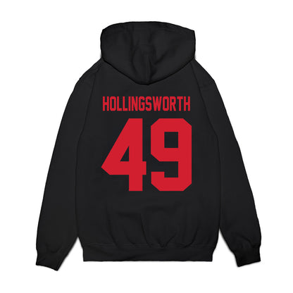 NC State - NCAA Football : Aiden Hollingsworth - Vintage Helmet Premium Hooded Sweatshirt-1