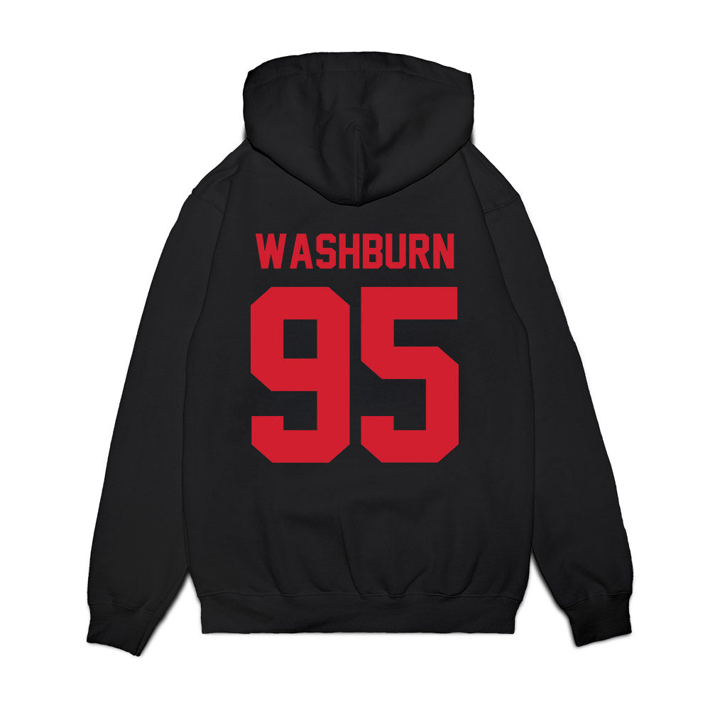 NC State - NCAA Football : Andrew Washburn - Vintage Helmet Premium Hooded Sweatshirt-1