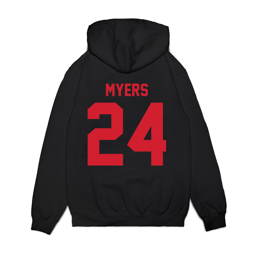 NC State - NCAA Football : Zack Myers - Vintage Helmet Premium Hooded Sweatshirt-1