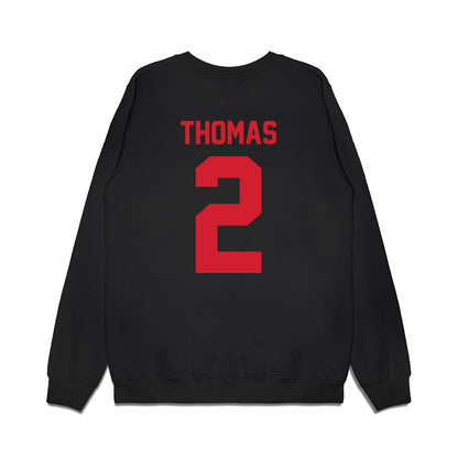 NC State - NCAA Football : Lex Thomas - Vintage Helmet Premium Crewneck Sweatshirt-1