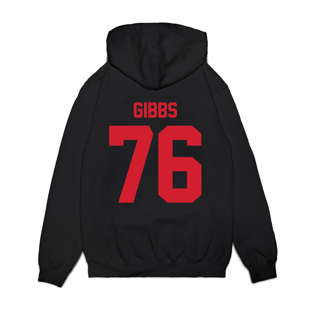 NC State - NCAA Football : Michael Gibbs - Vintage Helmet Premium Hooded Sweatshirt-1
