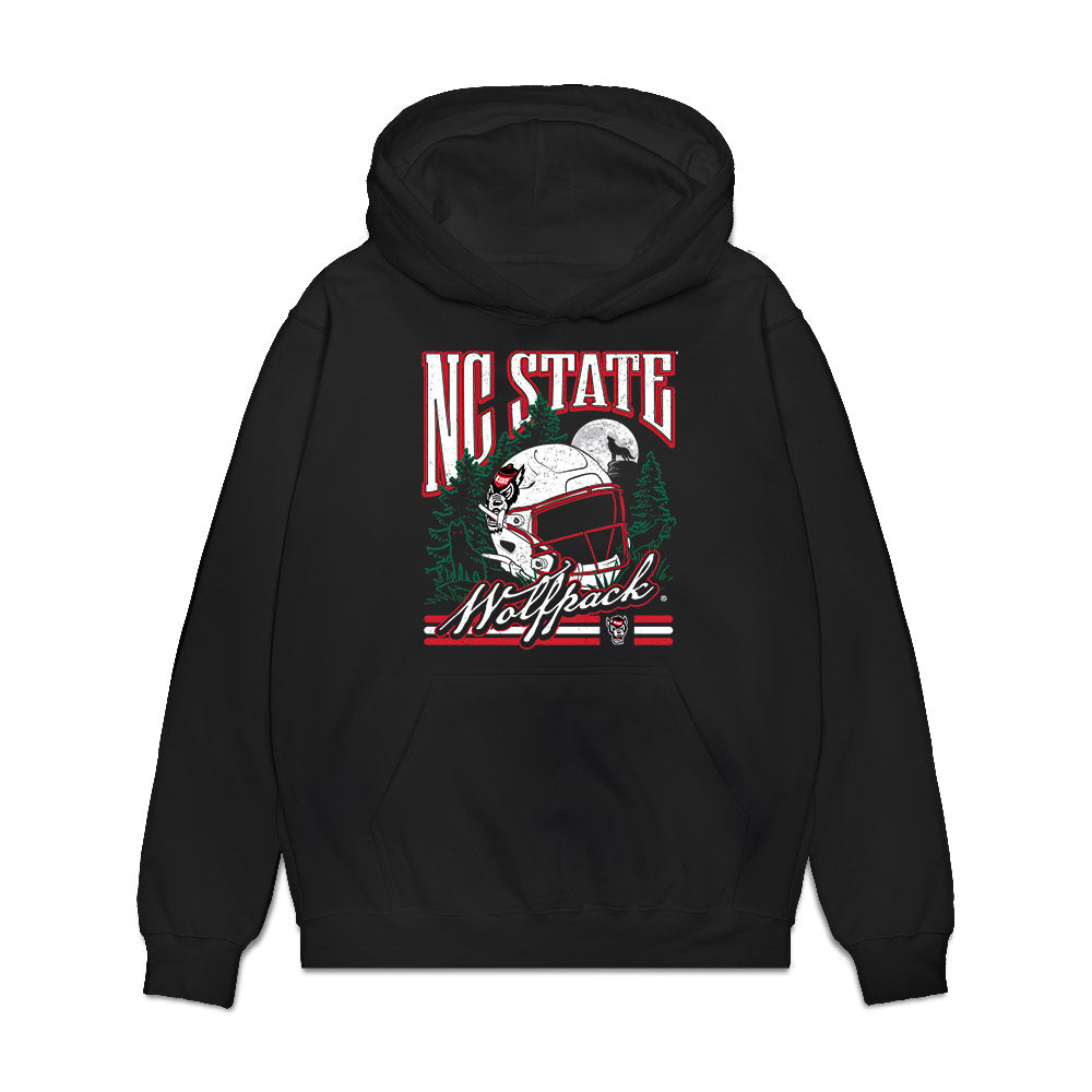 NC State - NCAA Football : Nick Konieczynski - Vintage Helmet Premium Hooded Sweatshirt-0