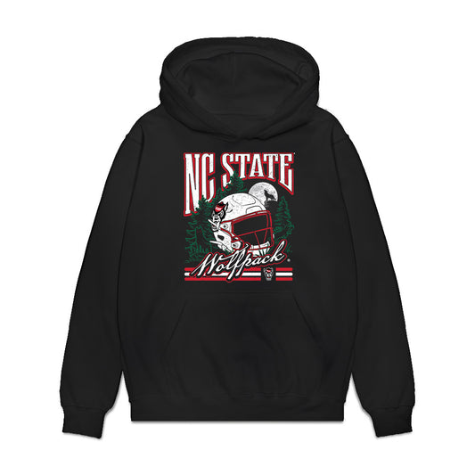 NC State - NCAA Football : Tyler West - Vintage Helmet Premium Hooded Sweatshirt-0