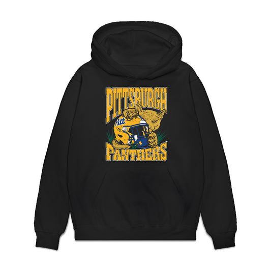 Pittsburgh - NCAA Football : Trevor Sommers - Vintage Helmet Premium Hooded Sweatshirt-0