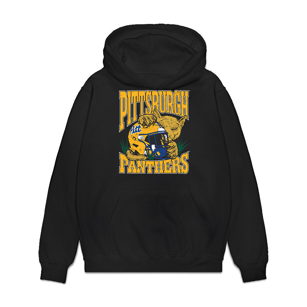 Pittsburgh - NCAA Football : Keylen Davis - Vintage Helmet Premium Hooded Sweatshirt-0