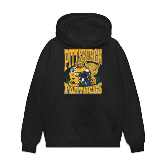 Pittsburgh - NCAA Football : Keylen Davis - Vintage Helmet Premium Hooded Sweatshirt-0