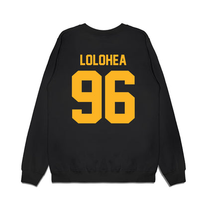 Baylor - NCAA Football : Tonga Lolohea - Vintage Helmet Premium Crewneck Sweatshirt-1