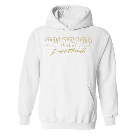 Colorado - NCAA Football : Zach Atkins - White Out Classic Shersey Hooded Sweatshirt-0