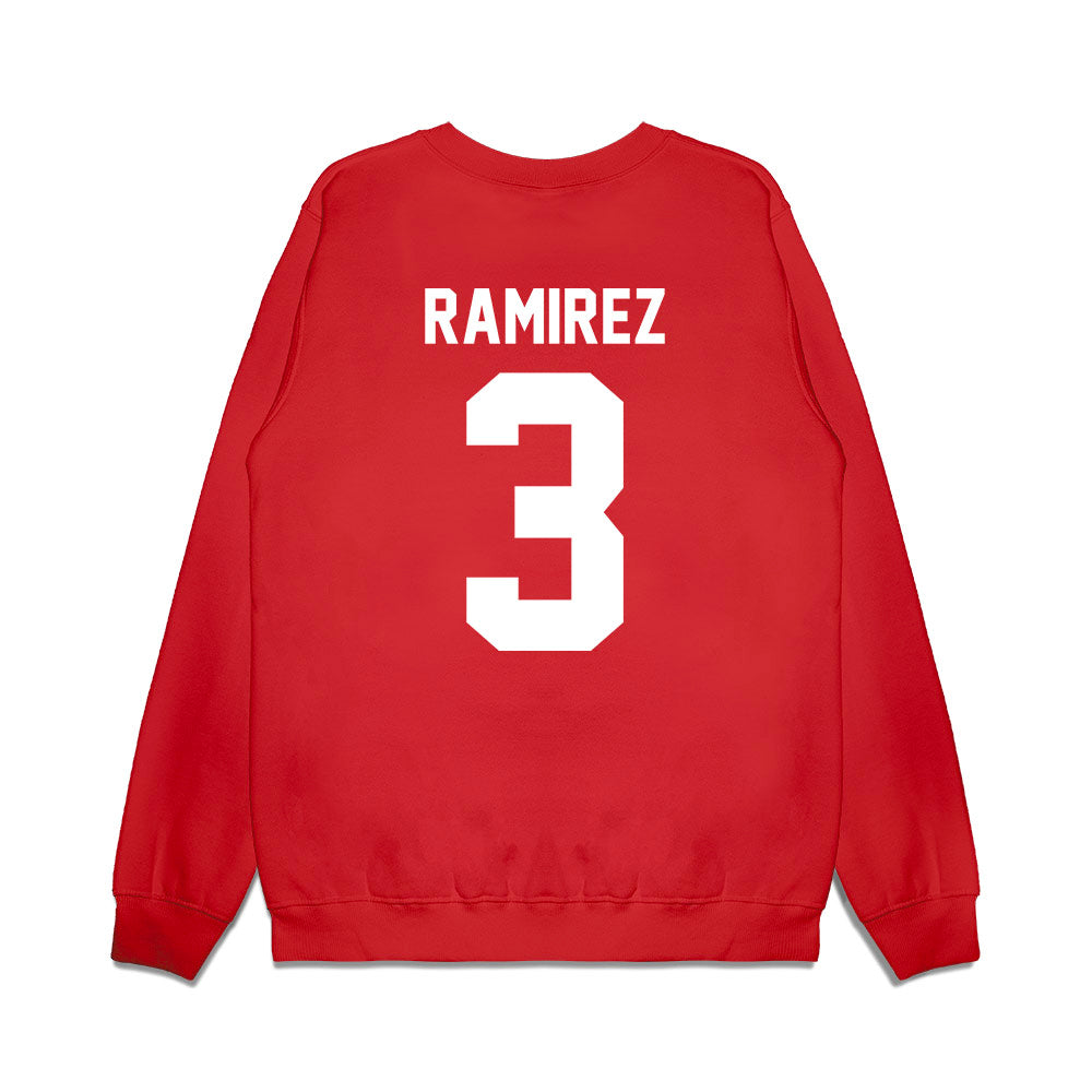 Texas Tech - NCAA Football : Bryce Ramirez - Vintage Helmet Premium Crewneck Sweatshirt-1