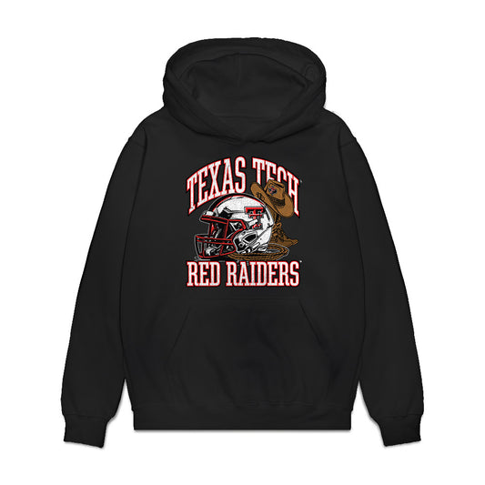 Texas Tech - NCAA Football : Danilo Guberinich - Vintage Helmet Premium Hooded Sweatshirt-0