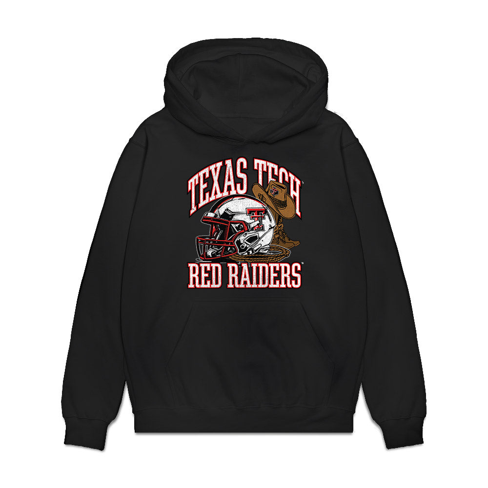 Texas Tech - NCAA Football : Kai Powell - Vintage Helmet Premium Hooded Sweatshirt-0