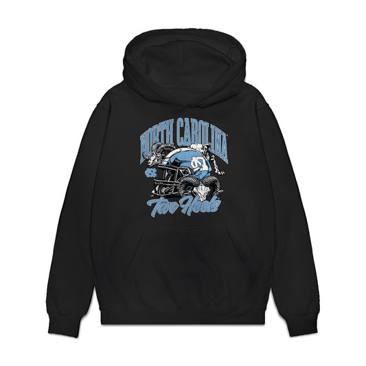 UNC - NCAA Football : Khristian Dunbar-Hawkins - Vintage Helmet Premium Hooded Sweatshirt-0