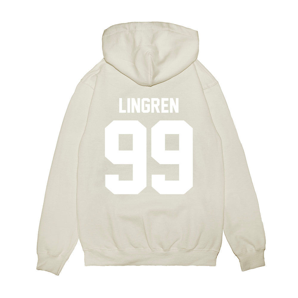 TCU - NCAA Football : Connor Lingren - Vintage Helmet Premium Hooded Sweatshirt-1