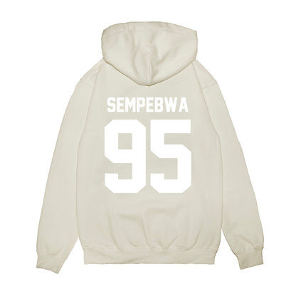 TCU - NCAA Football : Caleb Sempebwa - Vintage Helmet Premium Hooded Sweatshirt-1