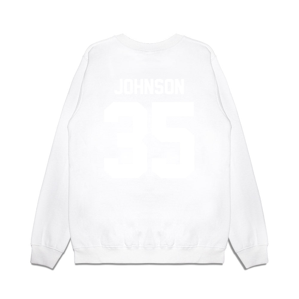 TCU - NCAA Football : Tristan Johnson - Vintage Helmet Premium Crewneck Sweatshirt-1