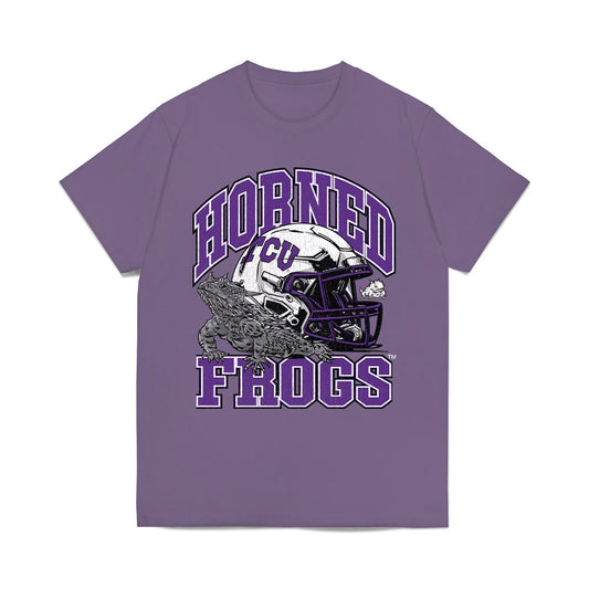 TCU - NCAA Football : Kilian Registe - Vintage Helmet Comfort Colors T-Shirt-0