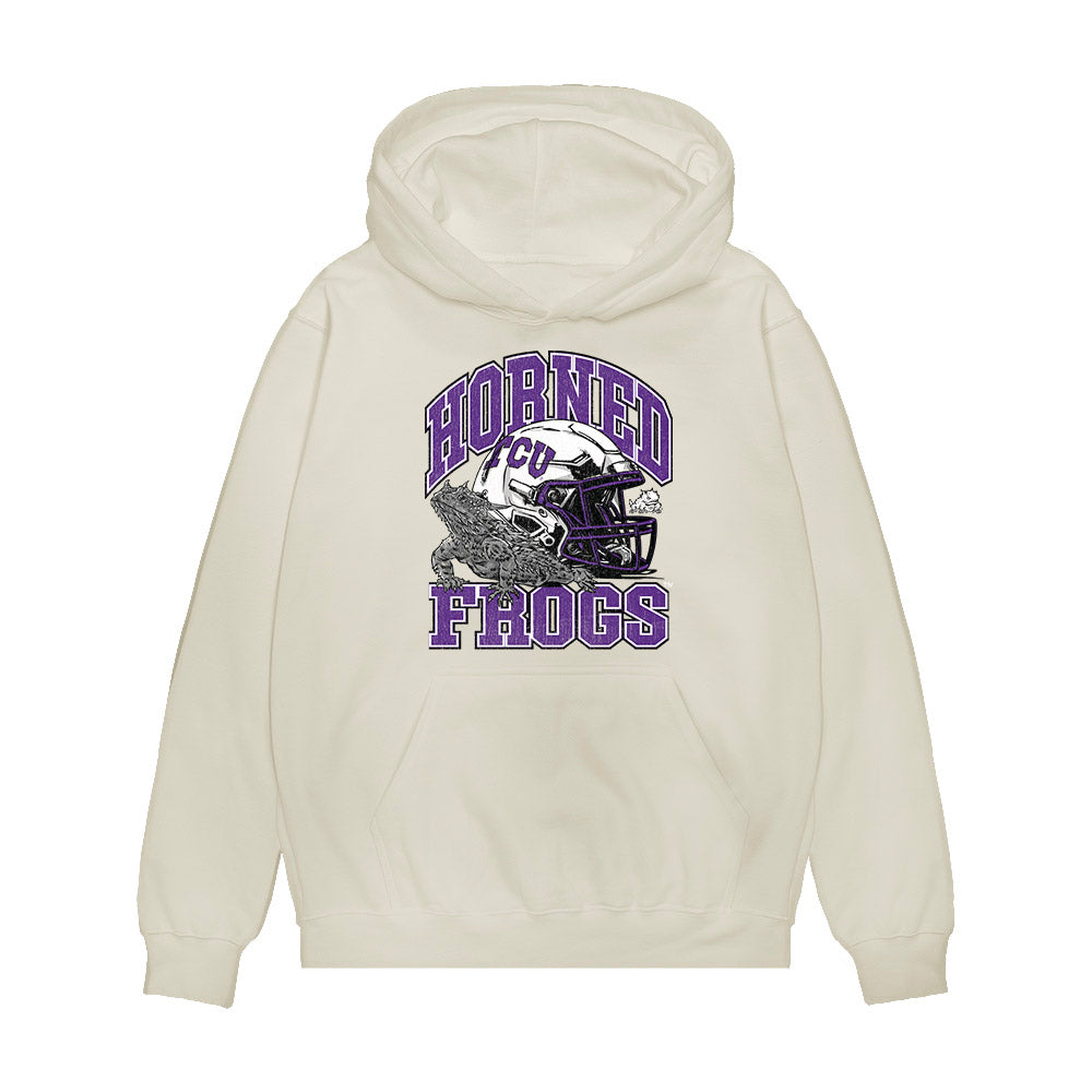 TCU - NCAA Football : Elijah Jackson - Vintage Helmet Premium Hooded Sweatshirt-0